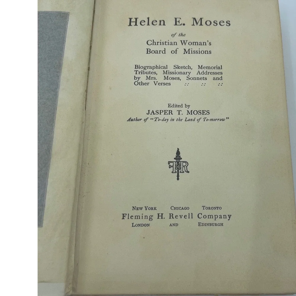 Antique Religious‎ Christian Woman's Board of Missions Book 1909 Helen Moses